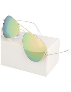 Okulary przeciwsłoneczne pilotki lustrzanki złote