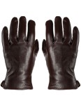 Brązowe skórzane rękawice męskie M
