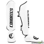 Ochraniacz na goleń stopę skórzane białe