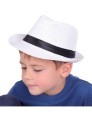 Kapelusz słomkowy dla dzieci na lato biały sportowy