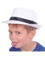 Kapelusz słomkowy dla dzieci na lato biały sportowy