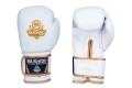 Rękawice bokserskie ze skórny naturalnej - BUSHIDO - Białe 12oz sportowe