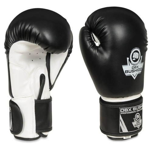 Rękawice Bokserskie Sparingowe Czarno - Białe DBX BUSHIDO 10 OZ - 12 OZ