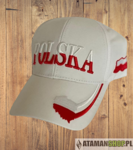 Czapka biała Polska biało czerwona