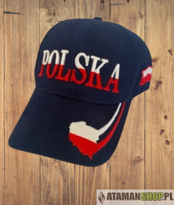 Czapka granatowa Polska biało czerwona