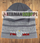 Czapka zimowa patriotyczna Polska haft Orzeł szara