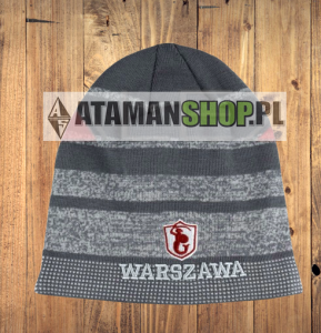 Czapka zima Warszawa Syrenka szara
