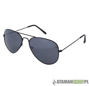 Okulary pilotki metalowe czarne