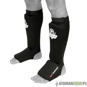 Ochraniacze na goleń i stopę elastyczny czarny