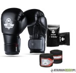 Zestaw bokserski rękawice 10oz owijki odświeżacz
