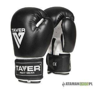 Czarne rękawice bokserskie Taver White