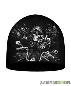 Czapka zimowa motor z czaszką